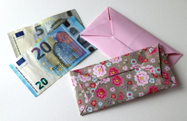 Tip na darovanie peňazí: Návod na obálku z A4 papiera bez lepidla, návod, Tvorenie z papiera, Kamila
