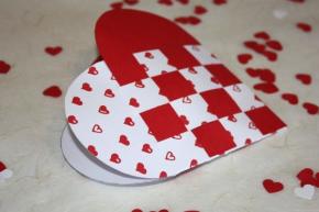 Návod na prepletané 3D srdce z papiera, fotopostup, Kamila