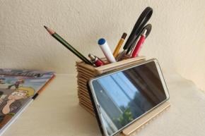 Stojan na ceruzky a mobil, fotopostup, Dasa_
