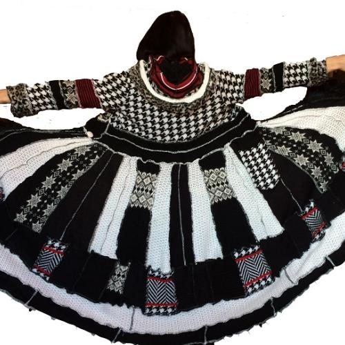 patchwork kabátosveter