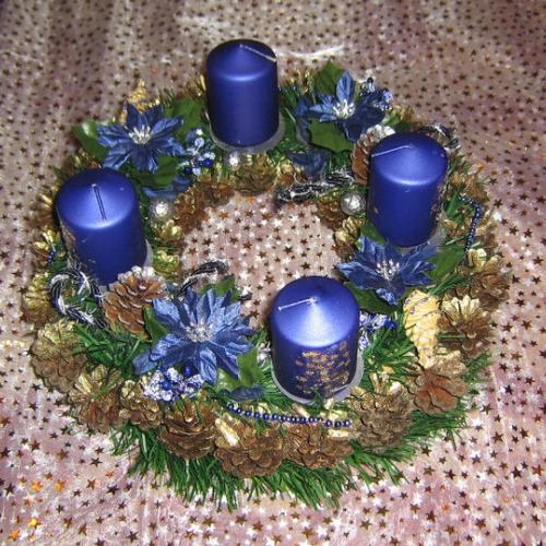 Adventný zlato - modrý