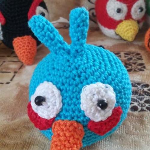 Háčkovaný Angry Birds - Blue