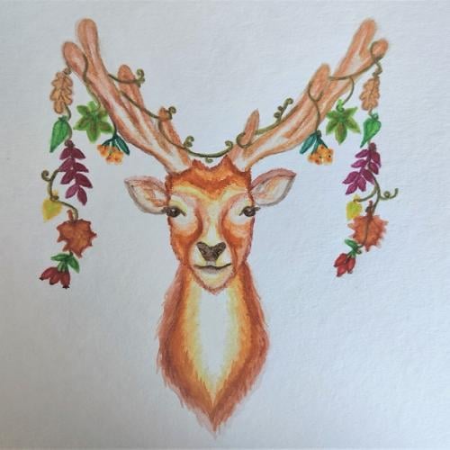 Aquarel - jeleň 