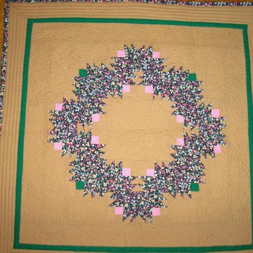 Nástenný quilt-kvetinový veniec