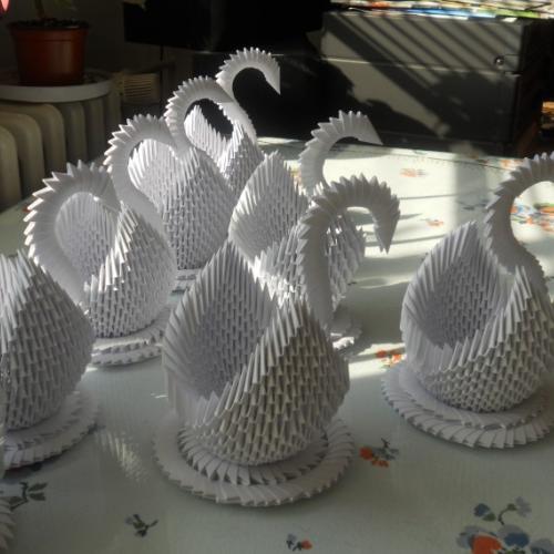 3D origami-labutky na svadbu