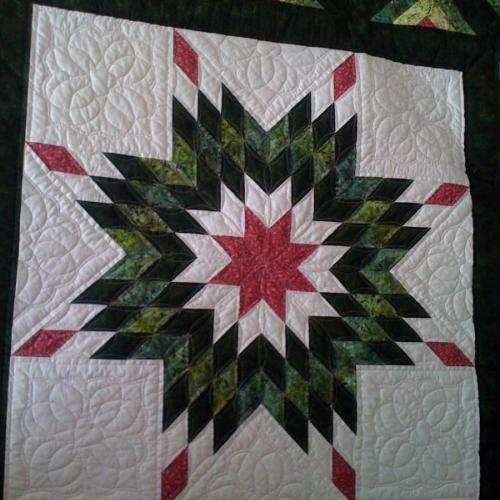 Log Cabin Lone Star Quilt - detial hviezda