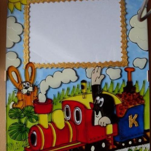 Fotorámik krtko na vláčiku