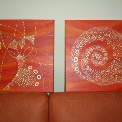 Abstrakcie (akryl 40cm x 40cm)