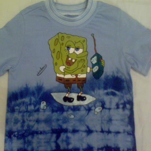Tričko Spong-Bob s telefonom