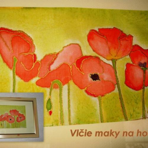 vlčie maky na hodvábe