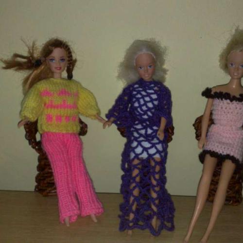 pre Barbie hačkované aj pletené