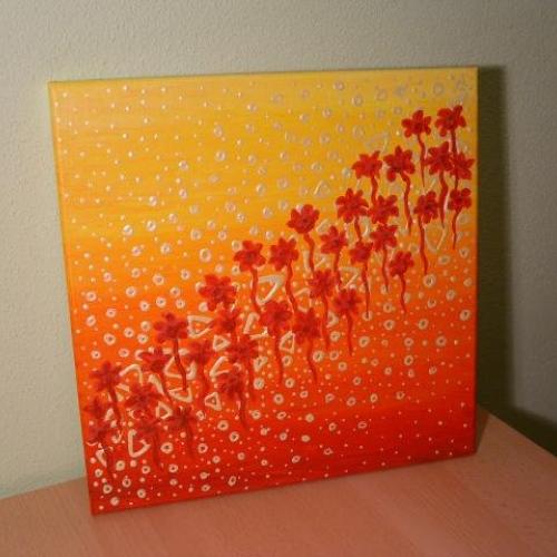 abstrakt kvety (akryl 30x30)