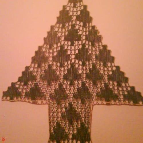 háčkovaný adventný stromček