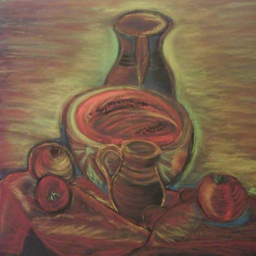 moje prvé zátišie - suchý pastel