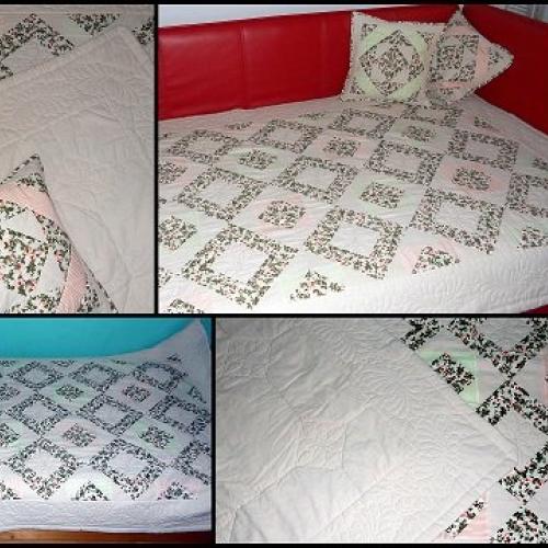 patchwork prikrývka a vankúše
