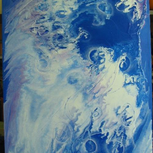 Modrá abstrakcia 70x50