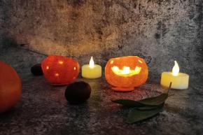 Vyrezávaná mandarínka - svietnik na Halloween, fotopostup, Dasa_
