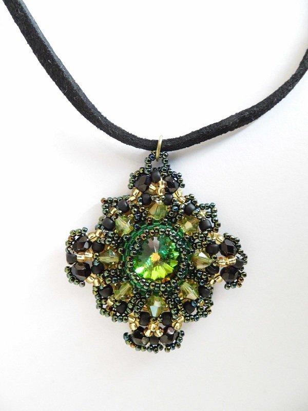 Zelený Swarovski prívesok, Korálky Zelený Swarovski prívesok, Korálky, antonia.z, 1