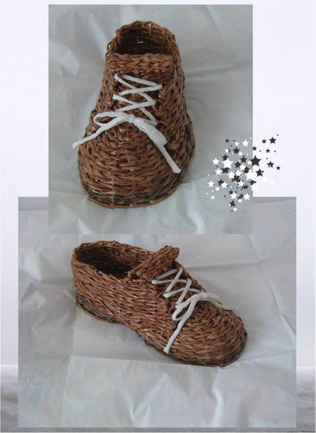 bota, Papierové pletenie bota, Papierové pletenie, dudla, 1
