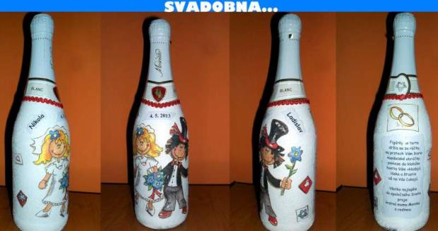 Svadobná flaša, Servítková technika, , 1