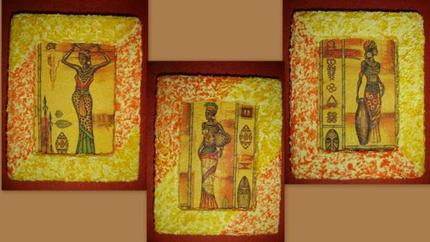 Trio africké ženy, Servítková technika, julietima, 1