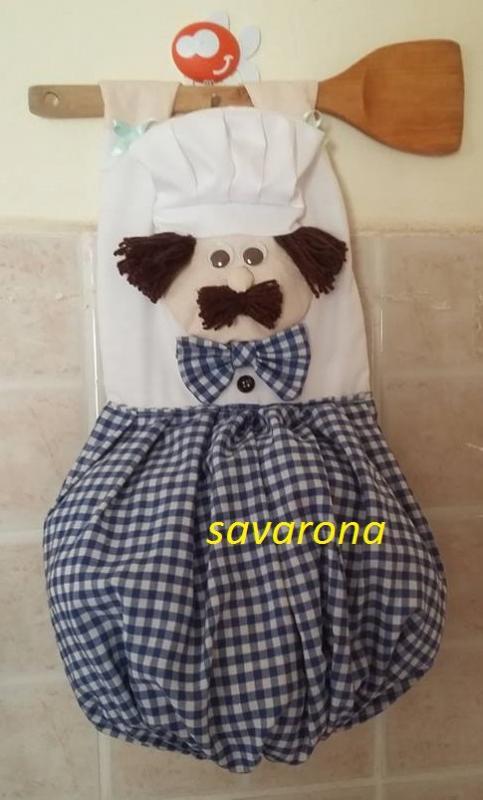 kucharik-zasobnik na igelitky, Šitie kucharik-zasobnik na igelitky, Šitie, savarona, 1