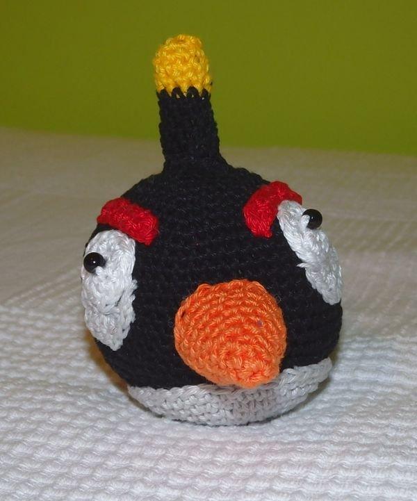 Háčkovaný Angry Birds - Bomb , Bábiky a hračky, Kika K., 2