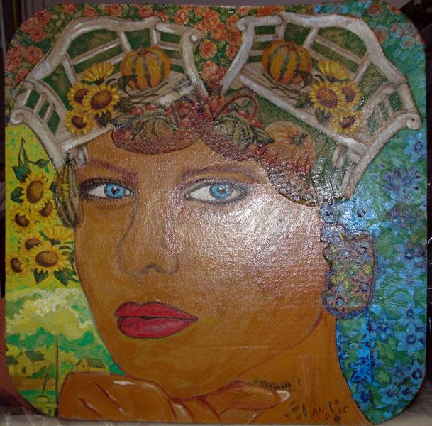 Kombinacia olej - servitka, Servítková technika, kochlik, 1