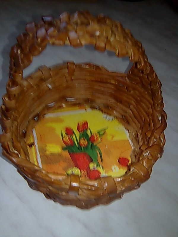košiček, Papierové pletenie košiček, Papierové pletenie, mm.ella, 1