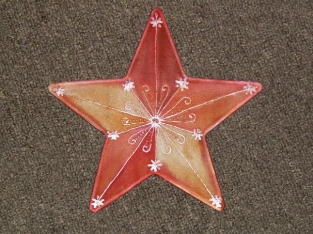 hodvábna vianočná hviezda, Maľovaný textil, indijanka, 1