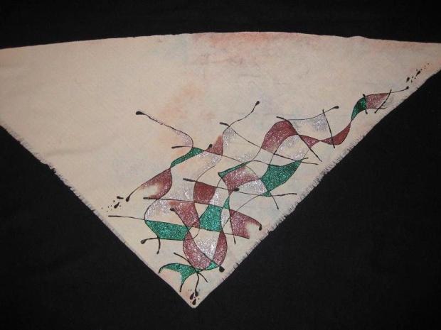 šatka , Maľovaný textil, stanikovaeva, 1