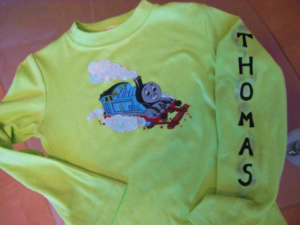 Detské tričko s vláčikom Tomášom, Servítková technika, stanikovaeva, 1