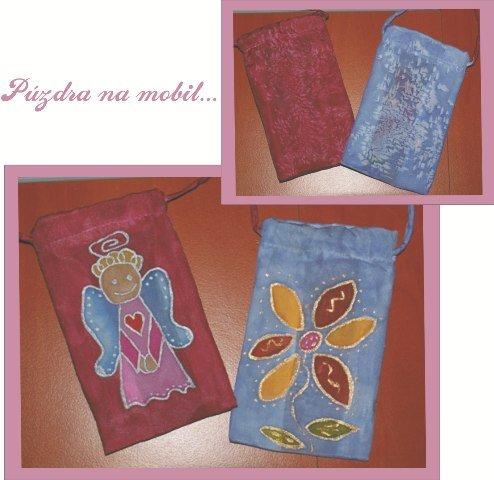 puzdra na mobil..., Maľovaný textil puzdra na mobil..., Maľovaný textil, java, 1