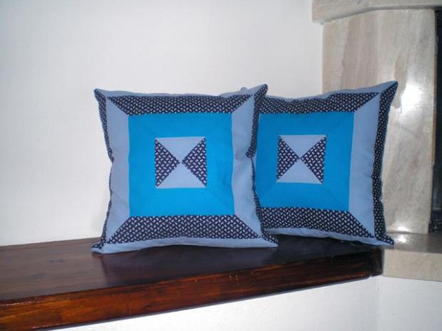 Vankúšiky k modrej deke, Patchwork, ivkaato, 1