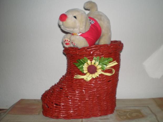 Čižma pre plyšačika , Papierové pletenie, stara mama, 1