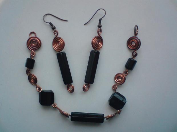 čiernomedený set :), Korálky, zuzana_skde, 1