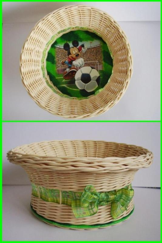košík pre mojich futbalistov, Pletenie z pedigu, apple, 1