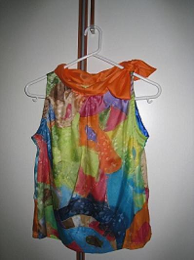 hodvábna blúzka, Maľovaný textil hodvábna blúzka, Maľovaný textil, tali, 1