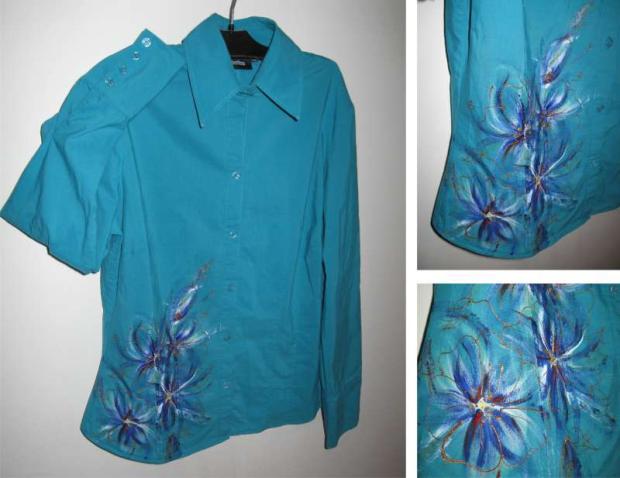 Rozkvitla..., Maľovaný textil Rozkvitla..., Maľovaný textil, vinička, 1