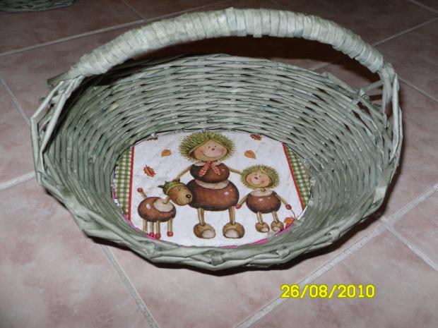 jeden zelený košíček , Papierové pletenie, matka.r, 1