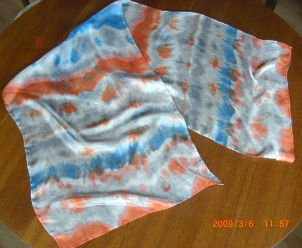3-farebná šála, Maľovaný textil, ZuzanaJ, 1