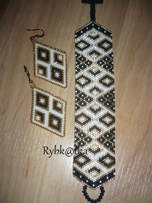 sada - nausnice, naramok., Korálky sada - nausnice, naramok., Korálky, rybkatka, 1