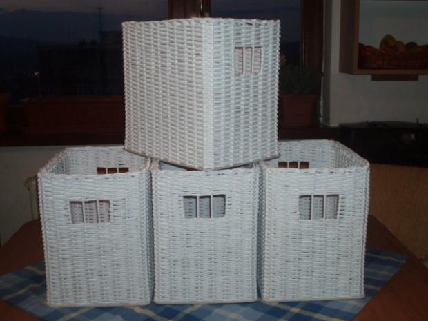Koše do kuch. linky, Papierové pletenie Koše do kuch. linky, Papierové pletenie, bejton, 1