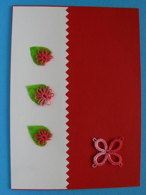 pozdrav s frivolitkovou čipkou 10, Pohľadnice, Scrapbook, Quilling, Friv-Anezka, 1