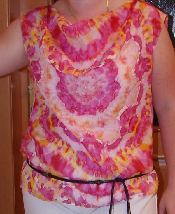 ružičková blúzočka....-))), Maľovaný textil, daja72, 1
