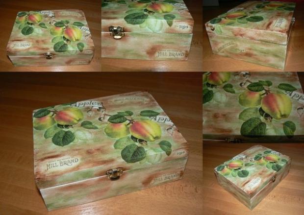 návrat k jabĺčkam - krabička na čaje, Servítková technika návrat k jabĺčkam - krabička na čaje, Servítková technika, andrea35, 1