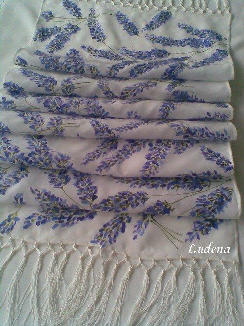 ty jsi má .. levandulová, Maľovaný textil ty jsi má .. levandulová, Maľovaný textil, ludena, 1