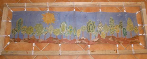 obraz na hodvábe, Maľovaný textil obraz na hodvábe, Maľovaný textil, danielaa71, 1