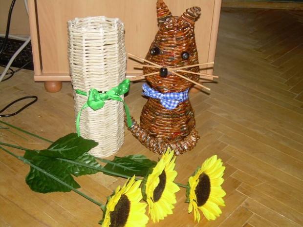 Vazička,slnečnice a cicinka,maminke k dnešním meninkaaaaaaaam :-), Pletenie z pedigu, klaymanova, 1