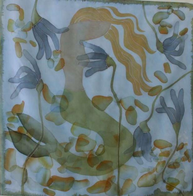 morská víla, Maľovaný textil morská víla, Maľovaný textil, airamti, 1